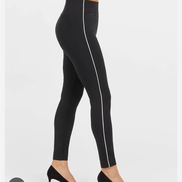 Spanx Perfect Pant ankle piped skinny  classic black size medium petite. NWT. - Picture 11 of 11